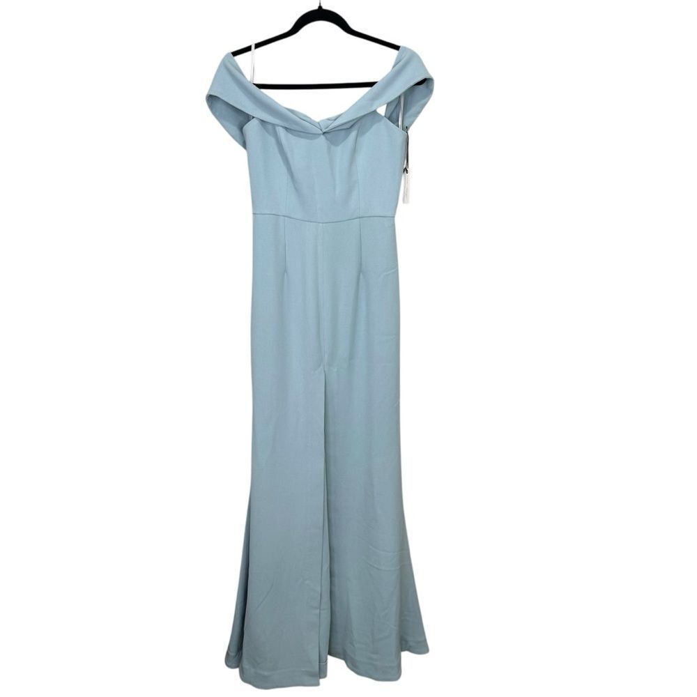 NEW Lovers + Friends Danica Strapless Gown Silver Blue Size Small - Picture 5 of 9